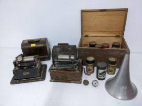 A Thomas Edison Little Gem phonograph, and an Edison Bell phonograph, both in wooden cases, along