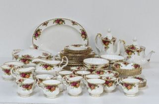 Royal Albert Old Country Rose part dinner/tea service to include a tea and coffee pot, a tureen