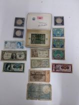 A selection of 2nd world war period and later banknotes to include a German 5 million Landesbank der