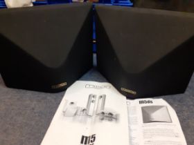 A pair of 2002 Mission M5ds speakers in graphite black, No:225D00232, no leads, in original