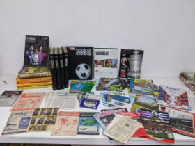 A selection of football memorabilia to include approx. 85 match programmes from 1940s onwards,