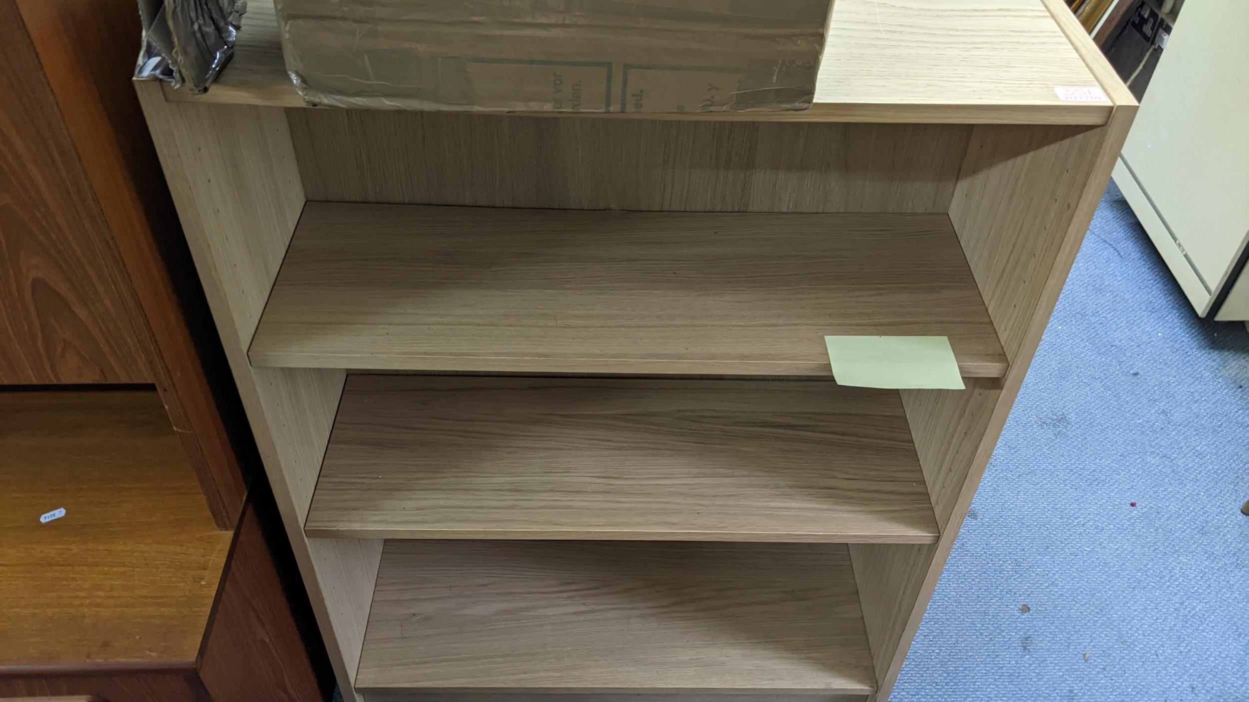 A collection of light oak finished open bookcase to include two tall bookcases and three smaller - Image 4 of 5