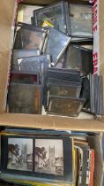 A selection of magic lantern and glass negative slides to include a collection of 'A Gambler's