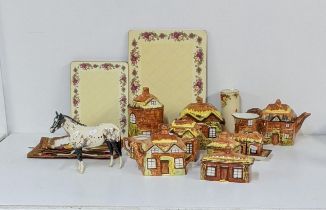 A Beswick horse, together with a Price Kensington cottage ware part tea service Location: