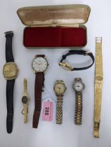 A group of ladies and gents wrist watches to include an Oris Super 17 jewel wrist watch in box,