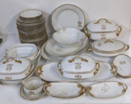 An early 20th century Limoges dinner service, some signed to the base, Theodore Haviland, the others