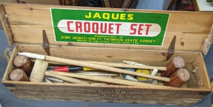 A Jacques croquet set with original box Location: