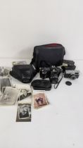 Mixed cameras to include a Nikon F-401, together with an Olympus Trip 35, and other items, along