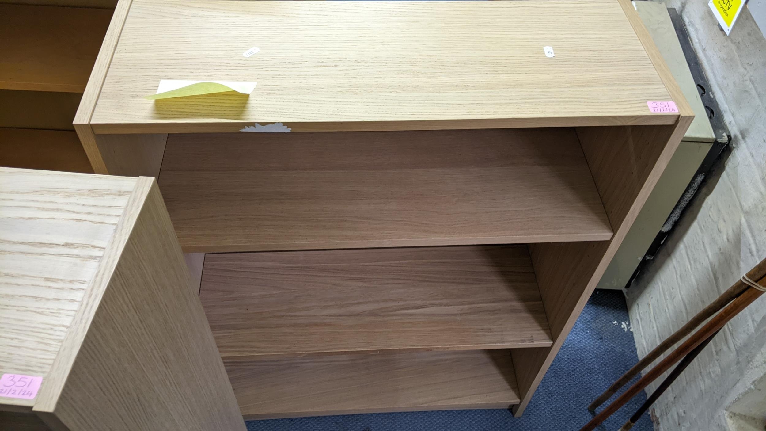 A collection of light oak finished open bookcase to include two tall bookcases and three smaller - Image 5 of 5