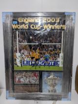 An All stars England 2003 World cup Winners autographed print, signed by Johnny Wilkinson, with