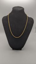 A 9ct gold rope twist style necklace 4g Location: