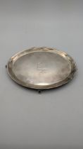 A four footed pin dish hallmarked London 1795, Location: