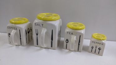 A set of four BiRetro Long Line Poutney & Co kitchen pots Location: