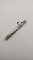 A Victorian silver nurses thermometer case having a floral embossed detail, 21.8g, Location: