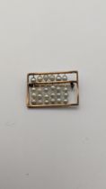 A 10ct gold and pearl bar brooch fashioned as an abacus 4.9g Location: