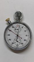 A military issued Nero Lemania chrome cased stop watch A/F Location: