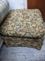 A 20th century floral upholstered stool with detachable cushion seat 40cm x 60cm x 60cm Location: