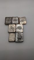 Seven miniature books to include common prayers, hymns, and solemnization of matrimony, five