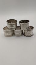 A group of fine assorted silver napkin rings, total weight 108.1g Location: