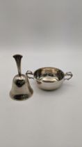 A silver Quiché, together with a sterling silver bell, total wight 146.6g, Location: