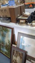 A large mixed lot to include framed and glazed pictures and others, a Royal Worcester Ambassador