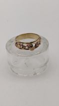 A 9ct gold Welsh gold ring having pierced decoration 4.9g Location: