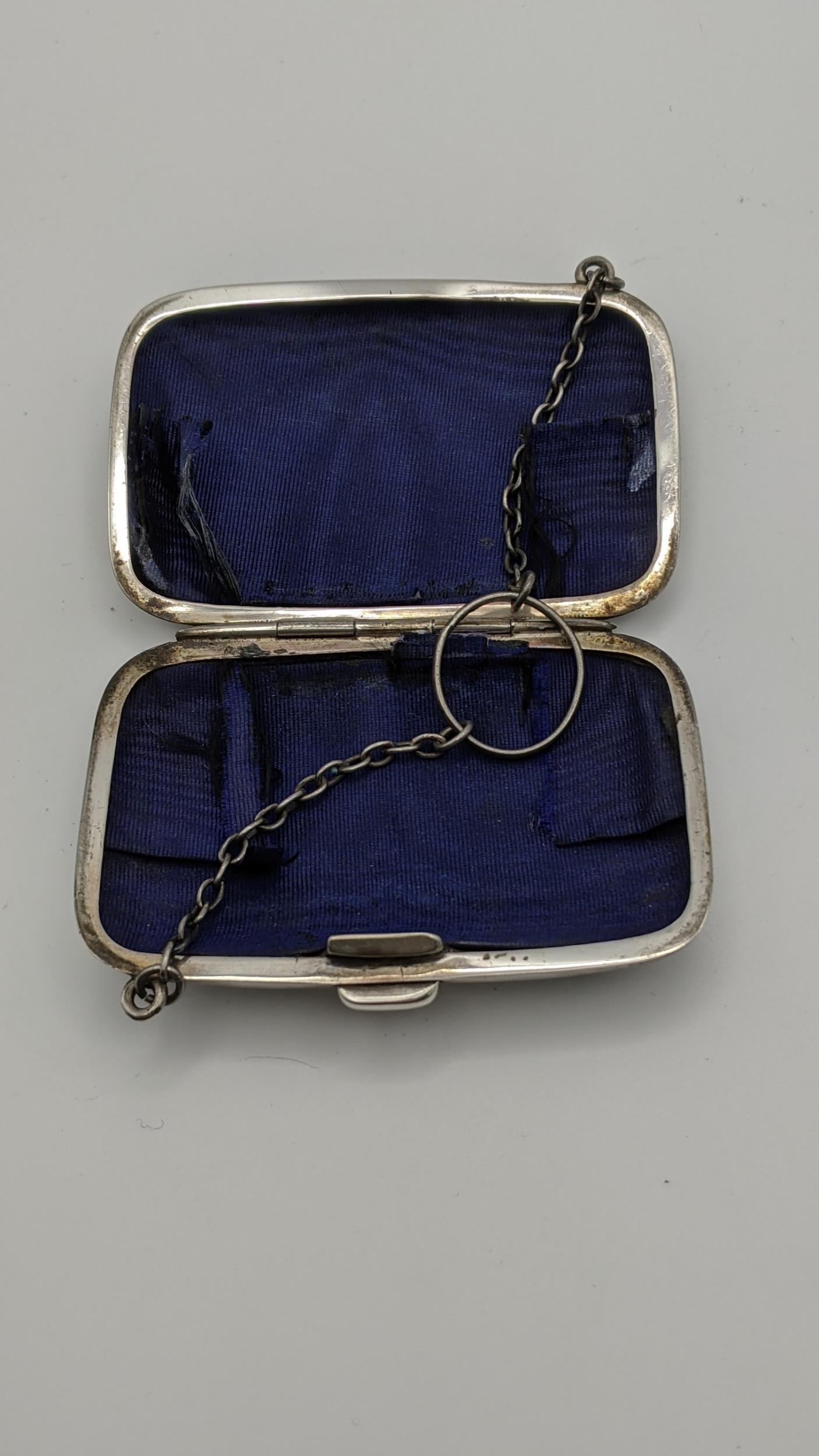 A silver coin case hallmarked Birmingham 1919, together with a silver ingot pendant total weight - Image 2 of 2