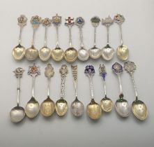 A variety of silver and white metal collector's spoons, total weight 246.4g Location: