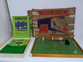 A boxed vintage Subbuteo table soccer Continental Club edition, circa 1970, and a boxed Balyna