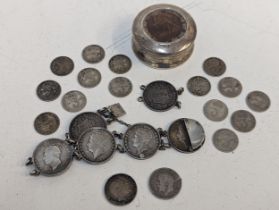 Mixed Silver Coins - A collection of pre 1920 British Threepence, 1902 and 1913 Sixpence, along with