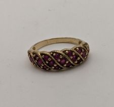 A 9ct gold and ruby ring, 2.7g Location: