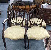 A set of four Brights of Nettlebed Hepplewhite style mahogany dining chairs Location: