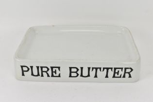 A late 19th/early 20th century 'Pure Butter' advertising butchers/grocers slab stand, impressed