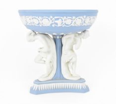 A Wedgwood Masterpieces Collection jasperware Michelangelo pedestal bowl, after the 1880 model,