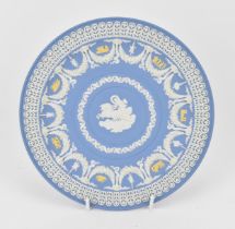 A Wedgwood tricolour jasper trophy commemorative plate, limited edition no. 212/250, in blue,