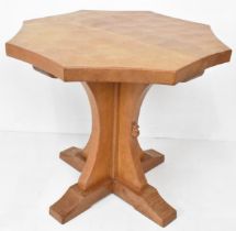 Robert 'Mouseman' Thompson (1876-1955) An oak coffee table, circa 1955, having an inverted curved