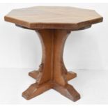 Robert 'Mouseman' Thompson (1876-1955) An oak coffee table, circa 1970/80s, having an adzed