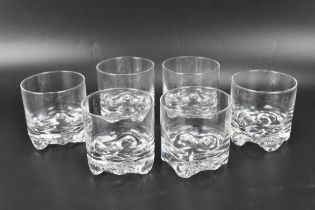 Tapio Wirkkala for Iittala, a set of six glass tumblers from the Gaissa range, 6.5cm high