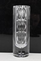 A Kosta Ventana glass vase by Mona Morales Schildt, circa mid 1960's, of cylindrical form