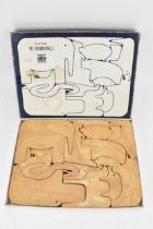 Enzo Mari for Danese Milano, a boxed sixteen piece puzzle, the pieces fashioned as different animals