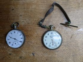 Two silver cased pocket watches, an Ancre Lignc Droite Remontoir Swiss cased 15 jewel pocket