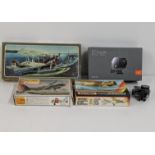 An Apeman A77 4K Action camera with box, together with three model kits A/F, to include Matchbox