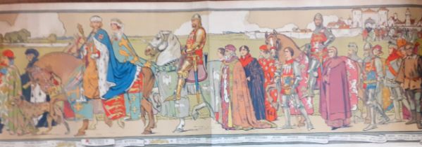 A 1903 pictorial scroll of a Shakespeare souvenir of a Richard III scene, produced by Mr Tree at His