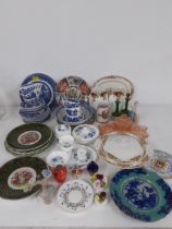 A quantity of 20th Century ceramics to include Churchill blue and white dinner plates, a pair of