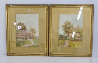 Two James Matthews framed and glazed watercolours in gilt frames, 35cm x 24.5cm, the size to include