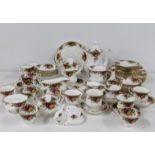 Royal Albert Old Country Rose to include a tea and coffee pot, part dinner service to include a