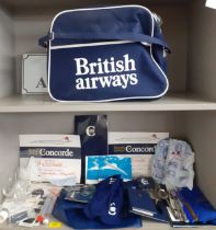 British Airways and Concorde related items circa 1970's to include certificates, cutlery, glasses
