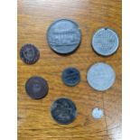 A group of 18th and 19th century tokens, commemorative medals and later coins to include a 1794 Duke