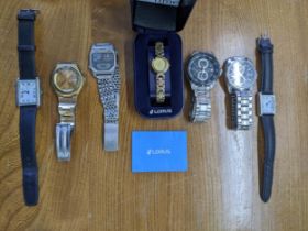 A selection of wristwatches to include a Seiko Chronograph 100m, a Citizen Chronograph WR100,