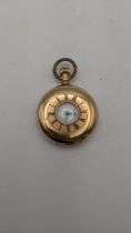 An early 20th century gold plated Waltham Riverside half hunter pocket watch, the 19 jewel